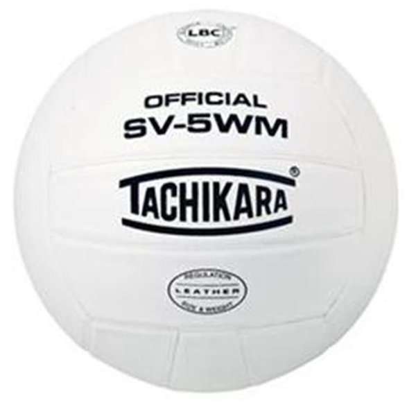 Tachikara Tachikara SV5WM Full Grain Leather VolleyBall - White SV5WM